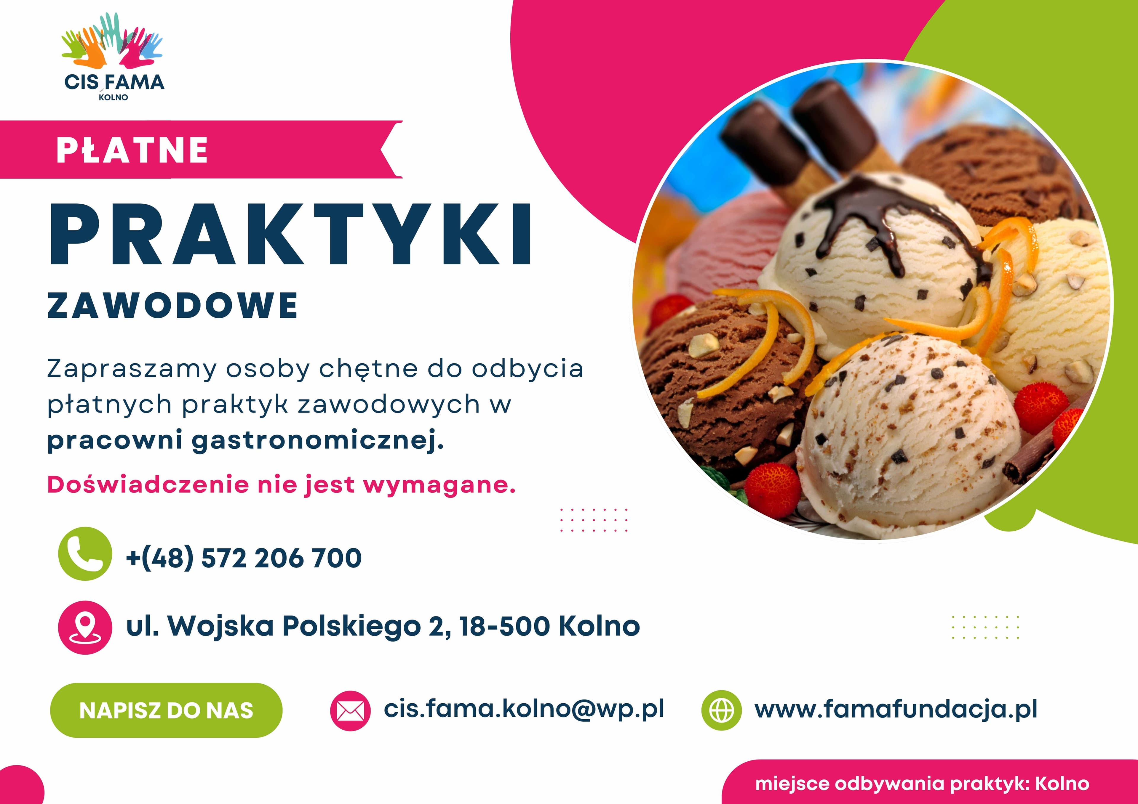  Centrum Integracji Społecznej FAMA - Zapraszamy na Płatne Praktyki Zawodowe