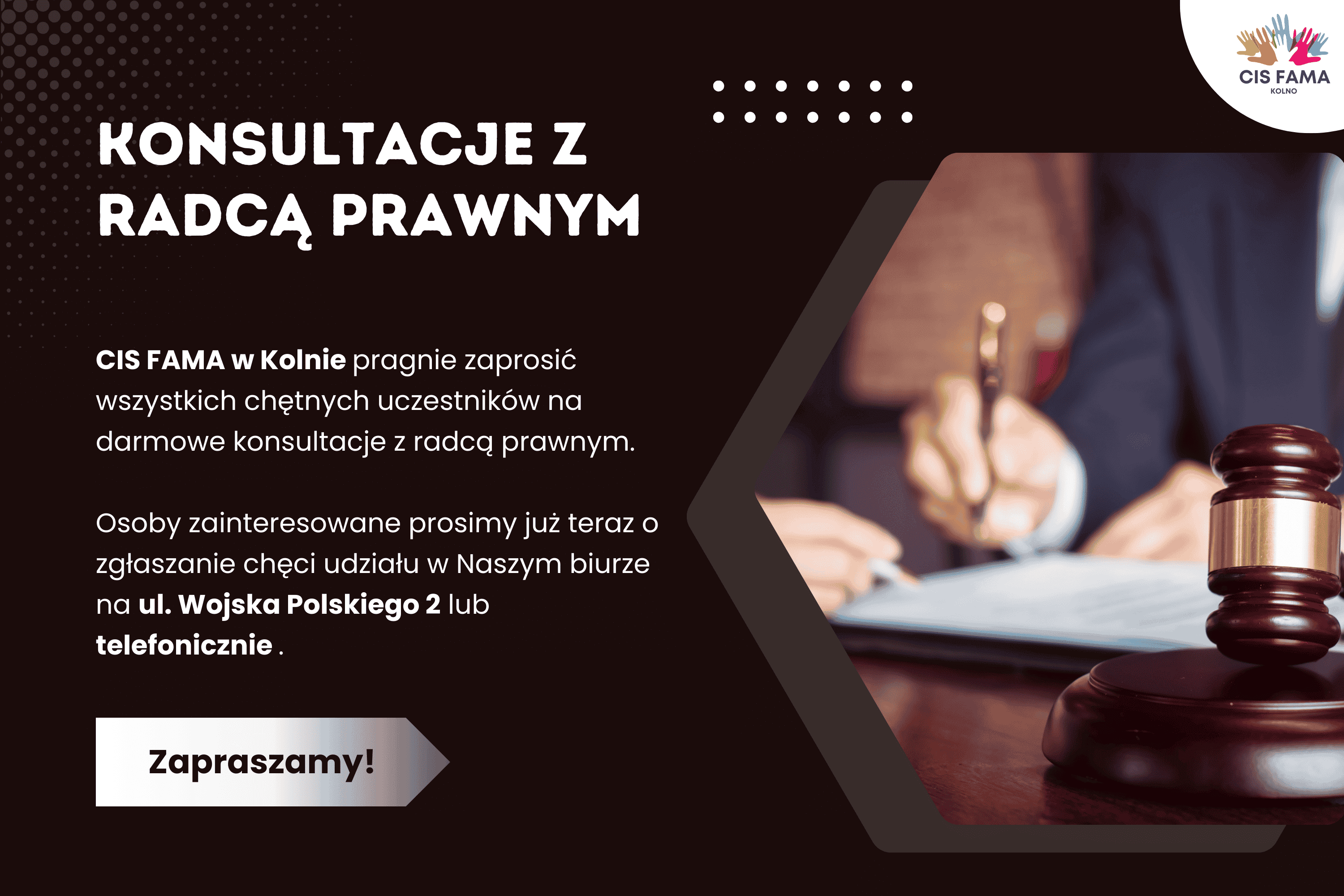  Centrum Integracji Społecznej FAMA - Konsultacje z Radcą Prawnym